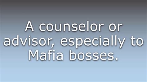 what does a consigliere do.